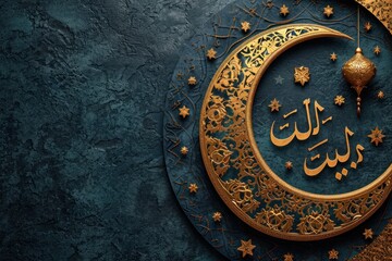 Modern Ramadan Greeting Card Geometric Patterns in Metal