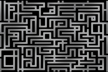 Random maze generator in the style of Jordn Grimmer, flat vector, gray and gray 