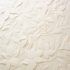Elegant white floral bas-relief wall panel with three-dimensional flower design.