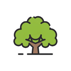 Tree icon on transparent background
