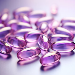 Soft gelatin capsules of purple color containing vitamins or oil
