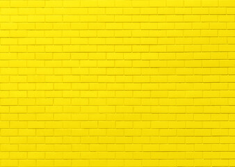 Yellow brick wall background. Bright yellow brick wall texture for design. 
