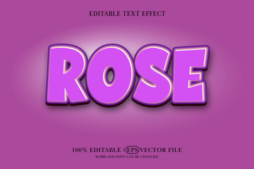 Text effect with editable Rose 3D style