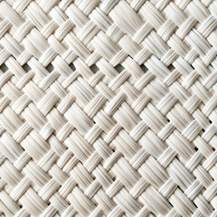 Macro shot of white knitted fabric with detailed stitch pattern and texture