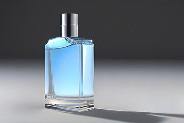 Fancy perfume bottle on plain background