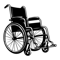 Fototapeta na wymiar wheelchair black silhouette logo svg vector, wheelchair icon illustration.