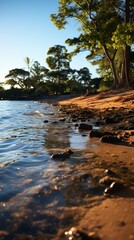 Obraz premium The shallow water on the beachbacklit UHD wallpaper