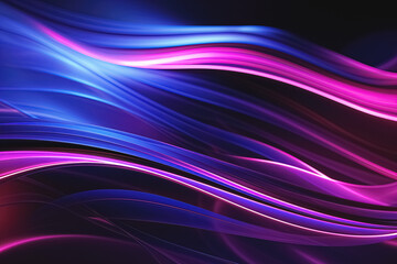 abstract background with smooth lines in purple and blue colors. Generative Ai