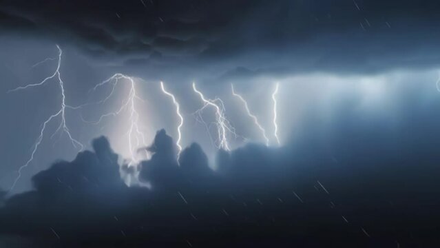 lightning on black sky background, lightning flashes, thunderstorms