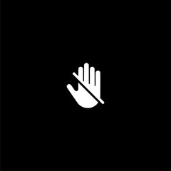 Do not touch icon flat vector illustration for graphic and web design on black background