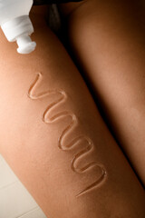 Thick transparent gel on the skin before laser procedure with laser machine
