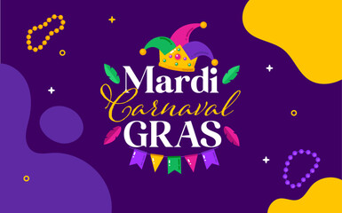Fototapeta premium Mardi gras carnaval vector banner