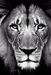 Lion Portrait in Black and White