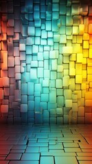 The wall made by LED glass tiles UHD wallpaper