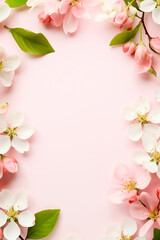 Naklejka na ściany i meble A frame of apple blossom with copyspace