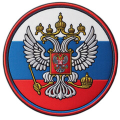 Embroidered badge round  Russia flag