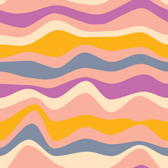 Wavy stripe pattern in girly bright colours. seamless vector print set. fun retro stripes. For girls teens swimwear and fashion