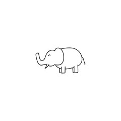 Hand drawn cute elephant icon, simple doodle icon