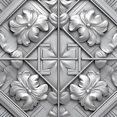 Silver tiles, seamless pattern, SNES style