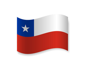 Naklejka premium Flag of Chile flat icon. Wavy vector element with shadow. Best for mobile apps, UI and web design.
