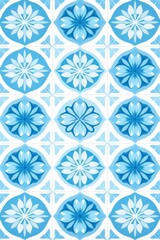 Sky Blue aperiodic geometric seamless patterns for hydraulic tile