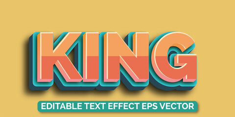 King gradient color Editable 3d Text effect eps vactor