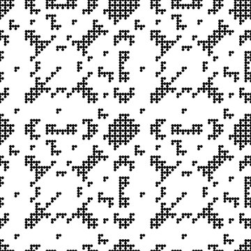 Seamless pattern. Dots motif. Simple shapes wallpaper. Digital paper, web designing, textile print. Circles ornament. Figures background. Vector