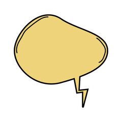 Blank yellow speech bubble isolated on a white background. Vector illustration of a thought balloon.