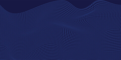 Halftone wave pattern. Horizontal background using halftone wavy dots texture..