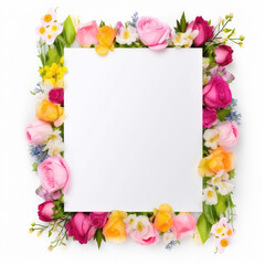Fototapeta premium Wildflower rose flower floral frame red rose,hulthemia, rosa. Aquarelle wild flower for background, texture, wrapper pattern, frame or border.generative ai