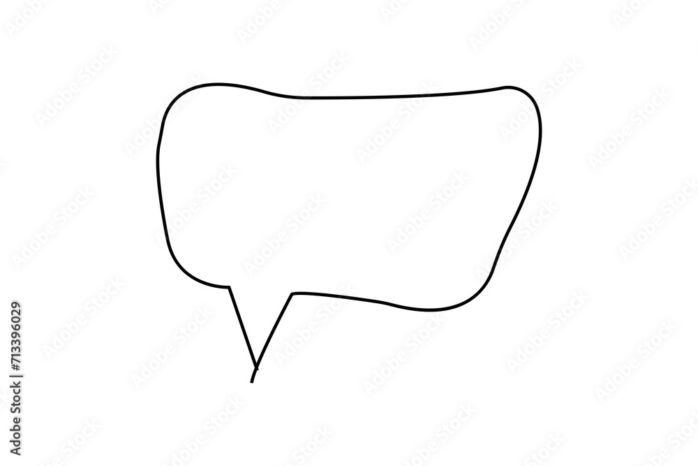 Poster continuous line drawing of a speech bubble