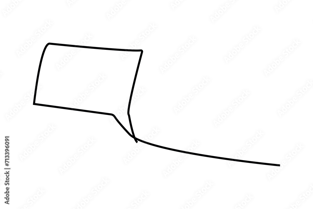 Poster continuous line drawing of a speech bubble