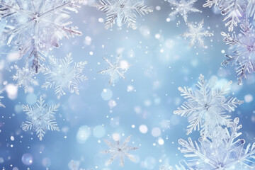 Fototapeta na wymiar Winter background of snow with free space Generative AI