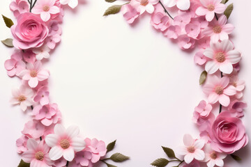 Wildflower rose flower floral frame red rose,hulthemia, rosa. Aquarelle wild flower for background, texture, wrapper pattern, frame or border.generative ai.