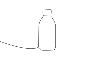 Single continuous line drawing of a medicine bottle