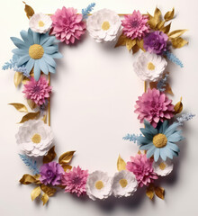 Obraz premium Wildflower rose flower floral frame red rose,hulthemia, rosa. Aquarelle wild flower for background, texture, wrapper pattern, frame or border.generative ai.