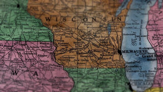 Wisconsin State Paper Map USA, Slider Shot