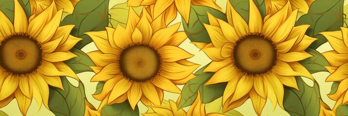Sunflower tiles, seamless pattern, SNES style