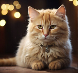 lovely cat with colourful background ai generative