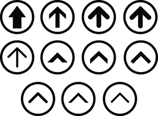 Arrow up for website icon vector set