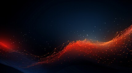 Futuristic data stream 3d illustration. Data transfer technology. Wave of dots and weave lines. Abstract background.