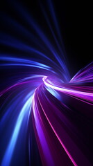 Neon violet,purple lines on black background. design for background, banner and wallpaper. Generated AI