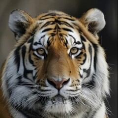 Wild animals in the wild. Portrait of a beautiful tiger.