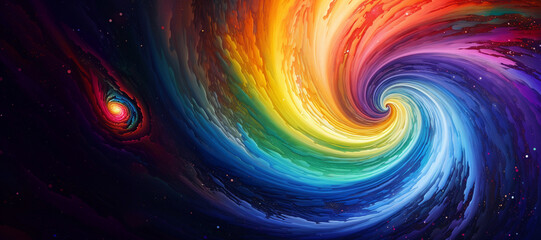 abstract background with rainbow spiral - obrazy, fototapety, plakaty