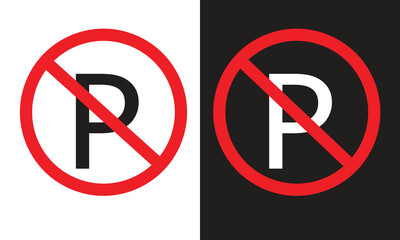 No Parking Sign With 2 Variants