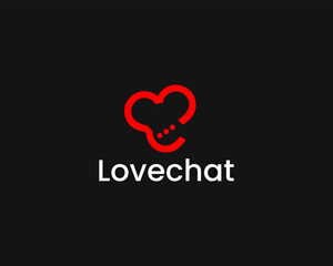 Love chat creative icon logo design template