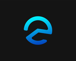 Creative minimal letter e modern monogram logo design template vector 