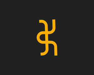 HK monogram creative icon logo design template