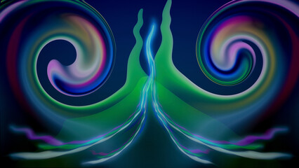 Fantastic planet.
The mountain rises up like a tongue of flame, against the backdrop of heavenly radiance.