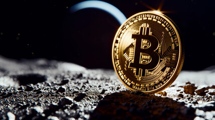 Bitcoin on the Moon - symbol of all time high price